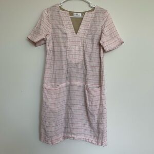M1 Vineyard Vines Pink Striped Linen Dress‎ Women 00